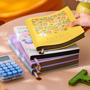 新款加厚原创手绘笔记本本子b5高颜值彩色喷边大学生考研考公超厚软皮日记本记录办公记事本专用 单本装：B5柠檬黄-横线内页/咖色喷边