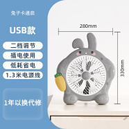 佳鹏USB卡通电风扇学生宿舍床上小型风扇迷你办公室桌面台式床头家用 小灰兔