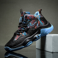 科比纪念版篮球鞋男毒液5青年学生儿童皮面防水运动鞋6欧文7防滑耐磨摩擦有声音速9实战水泥地高帮战靴8 80235黑蓝 偏小，加大一码拍 36