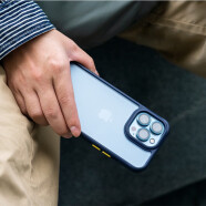 好贴（hoda） 柔石磨砂透明防摔手机壳 适用于苹果iPhone 13系列 蓝边【苹果13】6.1英寸