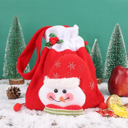 TaTanice 圣诞苹果袋糖果袋手提袋 平安夜元旦礼物袋装饰用品创意小礼品布袋子场景布置用品圣诞雪人1个装