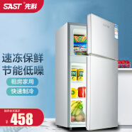 先科（SAST）小冰箱102 小型双门迷你家用电冰箱冷藏冷冻节能宿舍租房办公冰箱 闪亮银