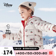 迪士尼 Disney 童装儿童女童羽绒服【90白鸭绒】轻薄连帽外套保暖洋气短款上衣 2021秋 DB141KE06 米妮 110