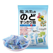 日本原装进口 龙角散薄荷味草本粉末夹心喉糖80g/袋 水果味糖果薄荷糖