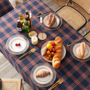 南方生活 圣诞节桌布格子北欧红色茶几布长方形餐桌布艺家用棉麻台布长桌旗 赫尔基桌布 85*85cm