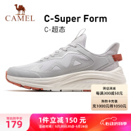 骆驼（CAMEL） 【C超态】跑步鞋男士轻便软底缓震透气休闲运动鞋 XD1226L3784 一度灰/黄橙 43