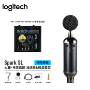 罗技（Logitech） Blue小奶瓶蓝鸟火花大振膜直播录音电容麦克风声卡话筒套装 火花Spark+ART话放套装