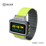 猫王灵感 MC WATCH轻智能潮酷腕表蓝牙手表30+常亮屏长续航方表心率监测老爹表男表时尚女表 磁吸款表带【绿色】