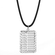 罗泰老银匠999足银如意算盘吊坠男女潮情侣项链挂坠轻奢小众饰品 小款吊坠+黑绳