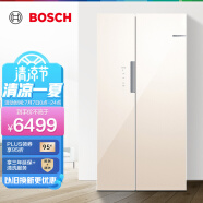 博世 BOSCH 500升 风冷无霜 变频 对开门冰箱 超薄 玻璃门（曲奇色）以旧换新 BCD-500W(KXN50S68TI)