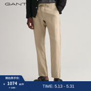 GANT甘特2023春夏男士宽松舒适腰部抽绳亚麻透气休闲长裤|1505072 270米色 XS