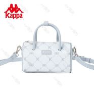 卡帕（Kappa）新款女士迷你手提单肩包时尚老花波士顿圆桶斜挎包品牌保证桃品牌 品牌 保证 海盐薄荷灰