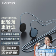 大峡谷（CANYON）开放挂耳式不入耳耳机有线耳挂式非骨传导带麦贴耳久戴不痛耳麦头戴适用于手机笔记本电脑安卓 G1 水泥灰 加配type-c转接线