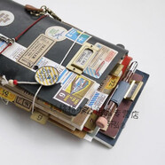 毕柯舒旅行者笔记本真皮记事本日记本复古牛皮日式手账本tn活页手帐本时尚美观 琥珀色【护照款】