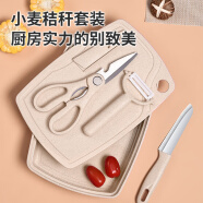 葆氏刀具5件套婴儿宝宝辅食菜刀菜板剪刀削皮刀料理工具组合