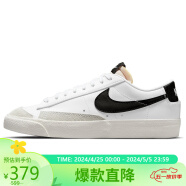 耐克NIKE板鞋女经典缓震BLAZER LOW '77休闲鞋DC4769-102白36