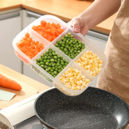 萨夫百德日式可叠加带盖食材备菜分类配菜盒密封分格不串味分装冰箱保鲜盒 六分格