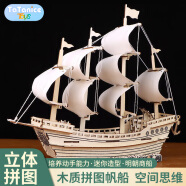 TaTanice木质3D立体拼图儿童玩具成人积木拼装帆船模型摆件男孩生日礼物