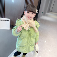 A 21 FUNB女童羽绒棉服2026新款1岁宝宝春秋3儿童加厚公主外套冬季小童棉袄 小中童绿色-绣花棉衣 90