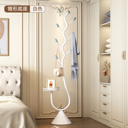 韵感法式轻奢挂衣架落地卧室床边衣帽架家用主卧空间利用收纳衣服架子 加粗主杆+锥形底座 白色