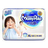 妈咪宝贝（Mamypoko）尤妮佳小内裤XL68加大码婴儿成长裤超薄透气干爽男女通用 3XL 1包 68片 XL 拉拉裤XL