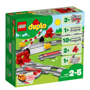 乐高（LEGO）积木拼装得宝10882 火车轨道大颗粒积木桌儿童玩具六一儿童节礼物
