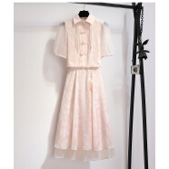 单蜜（Danmi）短袖雪纺连衣裙女装2024年夏季新款时尚中长款法式小个子夏天裙子 红格子 M