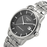 天梭（TISSOT）瑞士手表 豪致系列钢带机械男士手表T086.407.11.0 黑色碳纤维盘 钢带  男表 豪致