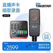 得胜（TAKSTAR） MX1 PRO 直播声卡设备套装手机k歌电脑唱歌录音主播声卡 SM-18麦克风套餐