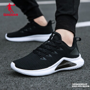 乔丹（QIAODAN）男鞋运动鞋男士跑步鞋2024新款夏季网鞋网面透气休闲鞋 黑色/白色-233 39