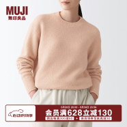 无印良品 MUJI 女式 含牦牛绒骆驼绒圆领毛衣 长袖针织衫秋 冬季 烟熏粉色 M-L 165/88A