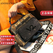 ANDSEEYOU2024新款时尚镶钻手提包亮片单肩包斜挎包女包包潮流双肩背韩版潮 金色