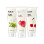 菲诗小铺（THE FACE SHOP） 洗面奶女温和清洁干皮草本泡沫丰富洁面膏男 樱桃+水蜜桃+绿豆洁面