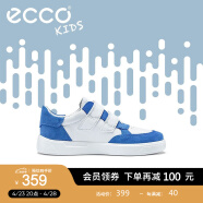 爱步（ECCO）童鞋 潮流撞色魔术贴休闲运动板鞋 街趣700832 电光蓝白色70083260368 28码