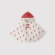 巴厘小猪宝宝外出披风斗篷秋冬季女童拜年服防风棉袄加厚保暖冬装儿童外套 天之椒子 120