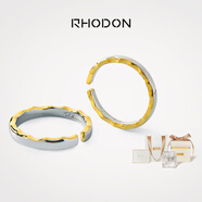 RHODON纯银情侣戒指一对闭口素圈对戒男女婚戒新年定制礼物银饰尾戒刻字 开口情侣款（一对）【升级礼盒】