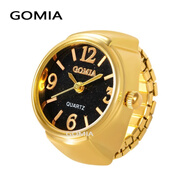 ins满天星戒指手表可看时间金色潮流网红同款戒指表个性 闪黑黄金 赠送备用电池