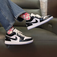 耐克（NIKE）【潮】Air Jordan aj1板鞋男女情侣款低帮透气休闲轻便运动篮球鞋 DV1333-100/DV1309-100 白黑 42.5