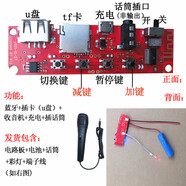 蓝牙音箱电路板无线蓝牙插卡TF卡U盘大功率手提音响DIY功放主板 手提音箱板+电池+彩灯+线+话筒