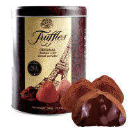 费罗伦（FLORENT）法国进口乔幕松露型黑巧克力礼罐表白女生生日礼物 原味松露 罐装 500g 代可可