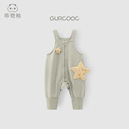 乖奇熊婴儿童纯棉背带裤春装男女宝宝抓绒保暖连体长裤子举重裤外出春秋
