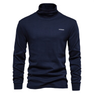 EAEOVNI秋冬季高尔夫男装打底衫肤透气运动上衣golf高领长袖T恤男 藏青色 S