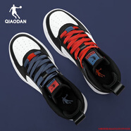 乔丹男鞋高帮板鞋运动鞋休闲鞋子男2025秋冬季皮面防滑耐磨小白鞋男士 520黑色/乔丹白 40.5