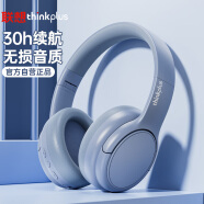 联想（Lenovo）头戴式无线蓝牙耳机 游戏电竞低延迟高音质立体声音乐通话降噪运动耳机 30h长续航 TH20蓝色