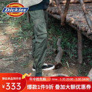 dickies【经典款】休闲裤 春季男女同款 印花多口袋束口工装裤百搭8938 军绿色 30