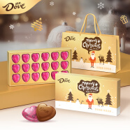 德芙（Dove）丝滑牛奶巧克力夹心巧克力黑巧白巧送女友零食喜糖果批发520礼盒 金色圣诞18粒 礼盒装 95.4g