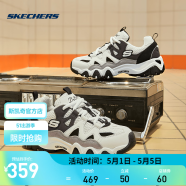 斯凯奇（Skechers）新款女鞋怪兽甜心情侣鞋老爹鞋撞色炫彩熊猫鞋子 白色 99999693-WBGY /木炭色 36
