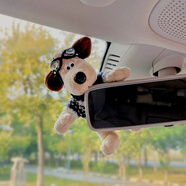 花雨夜可爱修狗后视镜摆件趴趴公仔汽车装饰中控屏幕车载玩偶车内饰品女 蓝满天星飞行镜狗-后照镜摆件