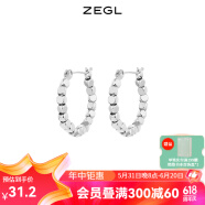 ZEGL金色小方糖耳环女2024年礼遇季新款小方块复古珠珠耳饰品 银色珠珠耳环