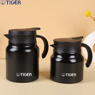 虎牌（TIGER）316不锈钢焖茶壶茶水分离保温壶双层便携带手柄保温杯 黑色 800ml